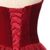 V Neck Velvet and Tulle Long Ball Gown Corset Formal Evening Prom Dresses