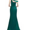 One Shoulder Mermaid Bridesmaid Dresses for Wedding Long Prom Dresses Bodycon Formal Party Gowns with Slit
