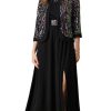 Women's Formal Dresses Mother of The Bride Dresses for Wedding Party Cocktail Dress Two Piece Dress Sequin Dress