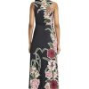 Women's Sleeveless Mock Neck Maxi Elegant Floral Print for Wedding Guest-Versatile Formal Dresses