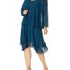 Women's Plus Size Embellished Tiered Mother of The Bride Gown with Jacket, Wedding Guest, Formal Event Dress