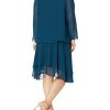Women's Plus Size Embellished Tiered Mother of The Bride Gown with Jacket, Wedding Guest, Formal Event Dress