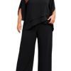 Mother of Bride Pant Suits Plus Size Half Sleeve 2 Piece Chiffon Pantsuit Formal Wedding Guest Outfit