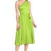 Women's One Shoulder Pleated Skirt Dress Event Occasion Party Guest of