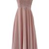 Mother of The Bride Dresses Lace Appliques Formal Evening Party Prom Gown Chiffon Short Sleeve A-Line DR0201R