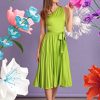 Women's One Shoulder Pleated Skirt Dress Event Occasion Party Guest of