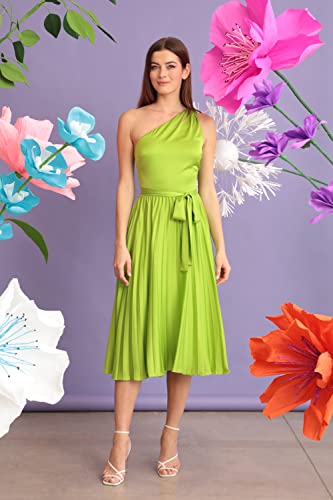 Women's One Shoulder Pleated Skirt Dress Event Occasion Party Guest of