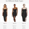 Sparkly Cocktail Dresses for Women Tummy Control Formal Shapewear Dress Square Neck Ruched Midi Dress Side Slit