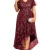 Plus Size 1X-4X Sequin Embroidery Formal Long Dress Glitter Side Slit A Line Dresses Prom Wedding Evening Gown