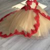 2025 Ball Gown Sheer Neck Flower Girl Dresses for Wedding Party with Big Bows at Back