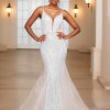 V Neck Sequins Tulle Mermaid Long Prom Dress