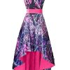 High Low Camo Mother of The Birde Dress Bridesmaid Gown V Neck