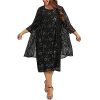 Women's Plus Size 2 Piece Mother of The Bride Dress Formal Evening Jacket Set Mother Gifts Special Occasion Party Dresses