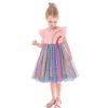 Girl Easter Dresses Short Ruffle Sleeve Cotton Tulle Tutu Birthday Party Dresses