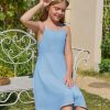 Girls' Dress Square Neck Summer Tie Back Spaghetti Straps Elegant Chiffon A-line Party Dress 7-14 Years