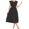 Girls Summer Dresses Ruffle Sleeve Dress A Line Swing Belted Casual Solid Color Party Dress 6-14 Years