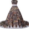 Camo and Lace Wedding Bride Dresses Evening Prom Dress Long