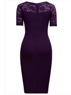 Women's Cocktail Dress Wedding Guest Dinner Lace Flounce Elegant Leisure Work Slim Body Retro(White-Dinosaur Doodle4,Medium)
