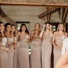 Women's Cowl Neck Velvet Bridesmaid Dresses Long Modern Formal Wedding Guest Dress with Side Slit M005