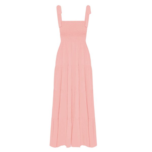 Women's Summer Boho Spaghetti Strap Square Neck Ruffle Casual Flowy Long Dress Beach Swing Party Maxi Dress
