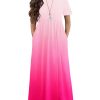Girls Maxi Dress Long/Short Sleeve Casual Holiday Dress with Pockets for 5-13 Years