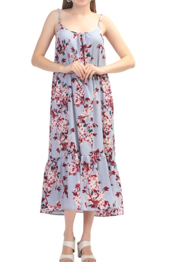 Women Summer Casual Loose Sleeveless Spaghetti Strap Beach Maxi Long Dress with Pockets