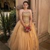 Lace Organza Prom Dresses Plus Size Strapless A-line Formal Dress Evening Womens Gowns Corset 2025