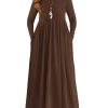Girls Maxi Dress Long Sleeve Casual Holiday Dress with Pockets for 5-14 Years