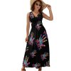 Hand Print Peace Sign Womens Casual Sleeveless Dress Maxi Long Beach Dress Sundress