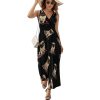Poker Pug Lover Cute Dog Playing Cards Womens Casual Sleeveless Dress Maxi Long Beach Dress Sundress