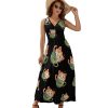 Cat Teacup Womens Casual Sleeveless Dress Maxi Long Beach Dress Sundress