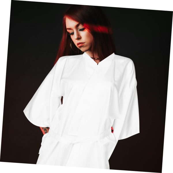 Japanese Kimono Robe White Traditional Long Dressing Gown for Women Adaptable Inner for Yukata Elegant Craftsmanship Vintage