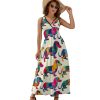 Colorful Dogs Dachshund Womens Casual Sleeveless Dress Maxi Long Beach Dress Sundress