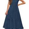 Girls Maxi Dress Ruffle Sleeve Swiss Dot A Line Tiered Flowy Casual Party Dresses with Pockets for 6-12 Y