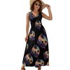 Classic Car Vintage Womens Casual Sleeveless Dress Maxi Long Beach Dress Sundress