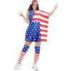 American Flag Dress Set for Women Include Patriotic Flag Dress American Flag Socks Bandana for 4th of July