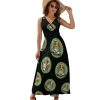 Calm Meditating Puppy Dog Yoga Mandala Womens Casual Sleeveless Dress Maxi Long Beach Dress Sundress