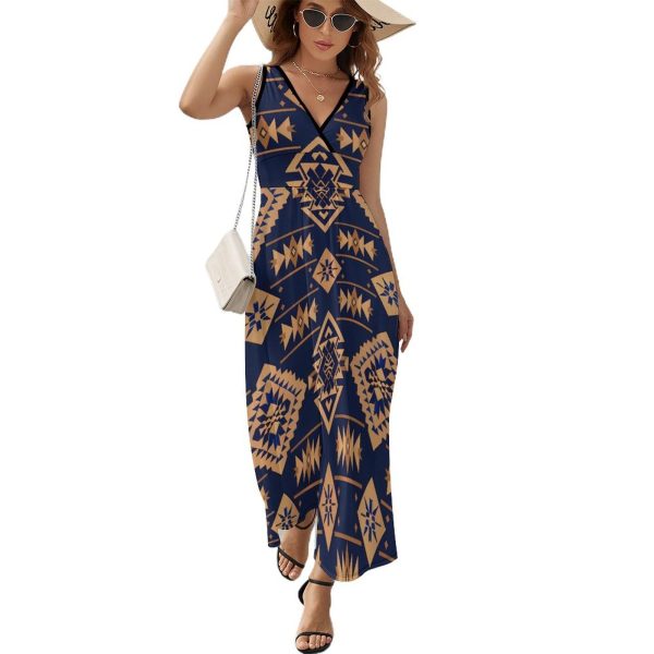 Graphics Womens Casual Sleeveless Dress Maxi Long Beach Dress Sundress