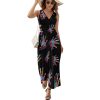 Hand Print Peace Sign Womens Casual Sleeveless Dress Maxi Long Beach Dress Sundress