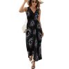 Goat Print Occult Eye Themes Devil Womens Casual Sleeveless Dress Maxi Long Beach Dress Sundress