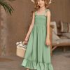 Girls Summer Dress Boho Beach Casual Smocked Maxi Dresses 6-13 Years
