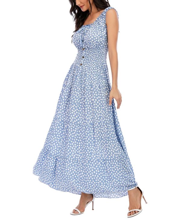 Women's 2025 Summer Boho Floral Print Tiered Casual Flowy Long Maxi Dress