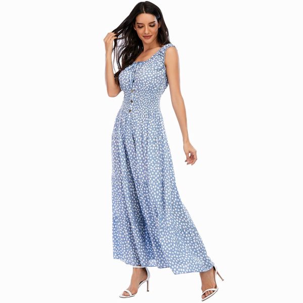 Women's 2025 Summer Boho Floral Print Tiered Casual Flowy Long Maxi Dress