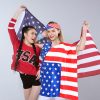 American Flag Dress Set for Women Include Patriotic Flag Dress American Flag Socks Bandana for 4th of July