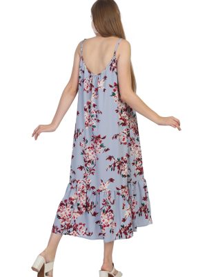Women Summer Casual Loose Sleeveless Spaghetti Strap Beach Maxi Long Dress with Pockets