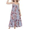 Women Summer Casual Loose Sleeveless Spaghetti Strap Beach Maxi Long Dress with Pockets