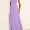 Women's Strapless Wedding Guest Maxi Dresses 2025 Summer Trendy Elegant Classy Smocked Tube Long Flowy Sundress