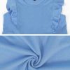 Girls Maxi Dress Kids Flutter Sleeves Boho Solid Cotton Tiered Long Dresses