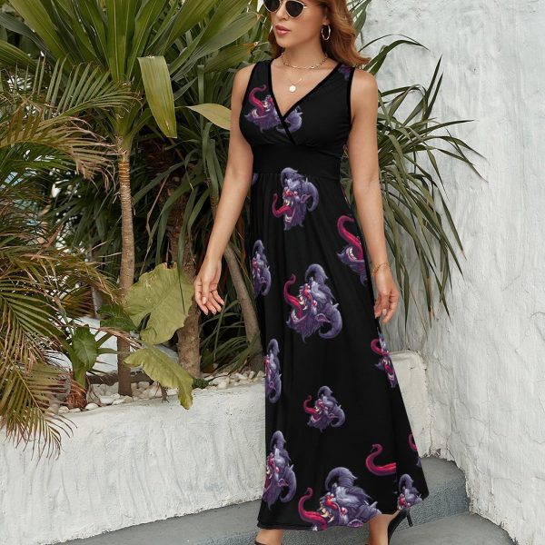 Merry Krampus Womens Casual Sleeveless Dress Maxi Long Beach Dress Sundress
