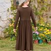 Girls Maxi Dress Long Sleeve Casual Holiday Dress with Pockets for 5-14 Years